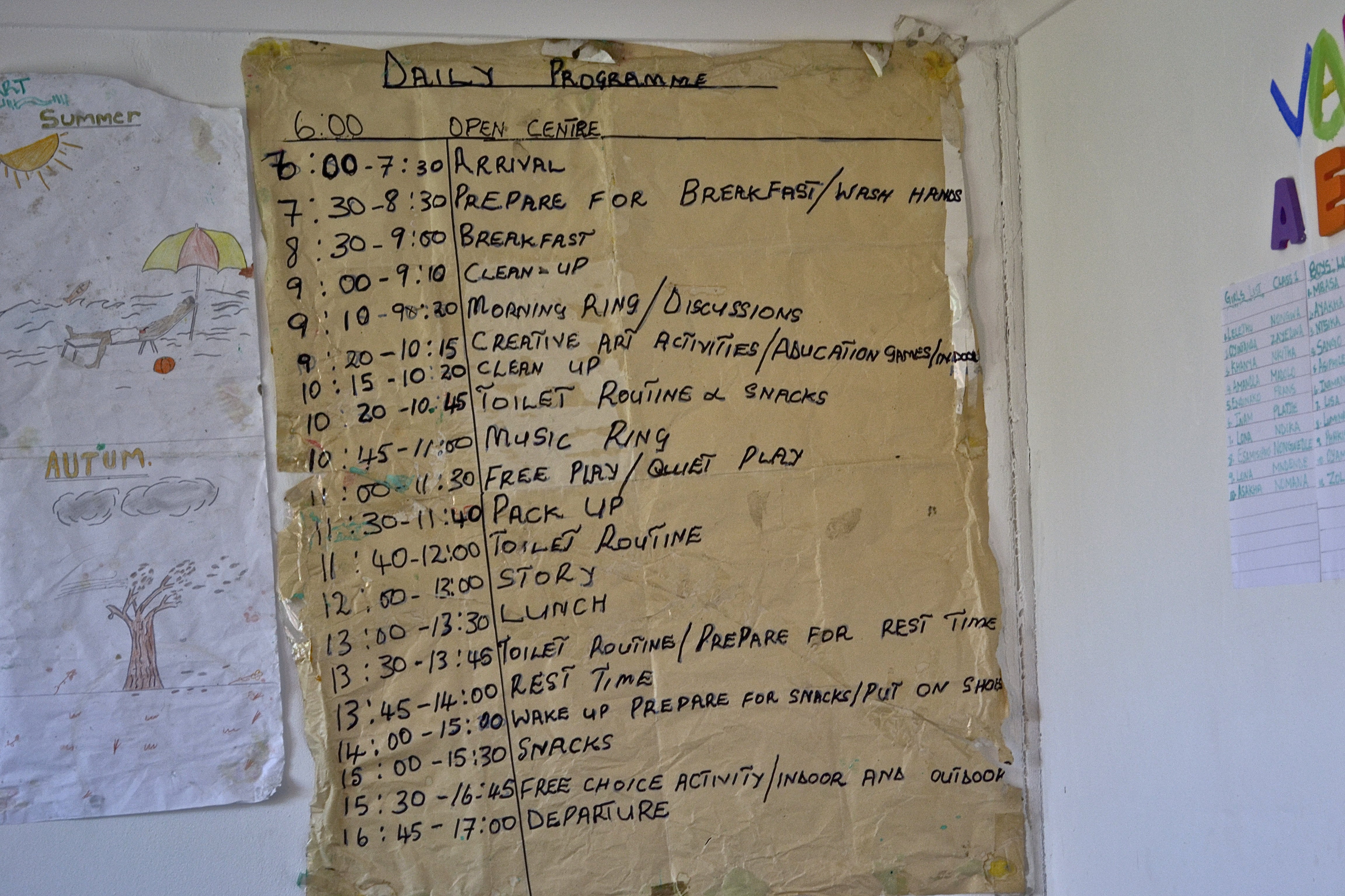 Nokwanda Educare Centre Daily Schedule
